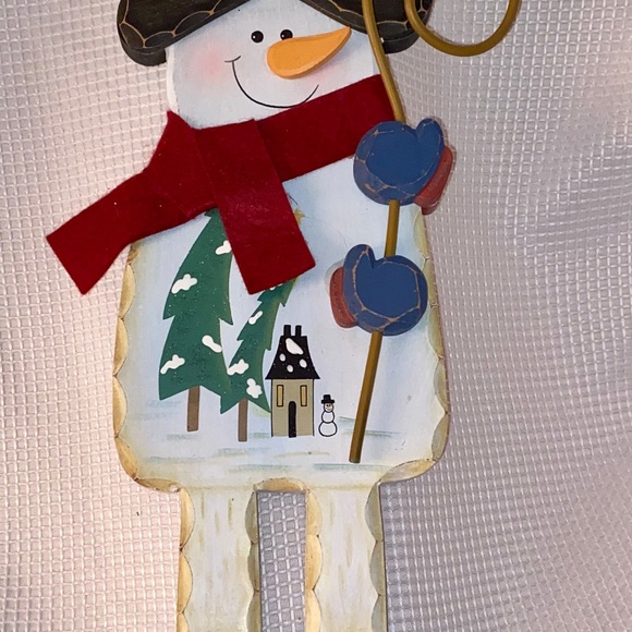 Rustic Wood Snowman Wall/Door Hanging - 18” - Picture 2 of 4